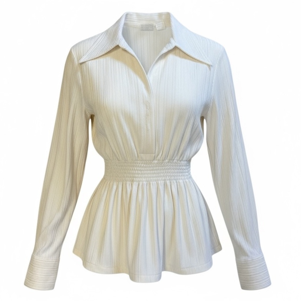 Vintage Montgomery Wards Cream Blouse women’s size Medium